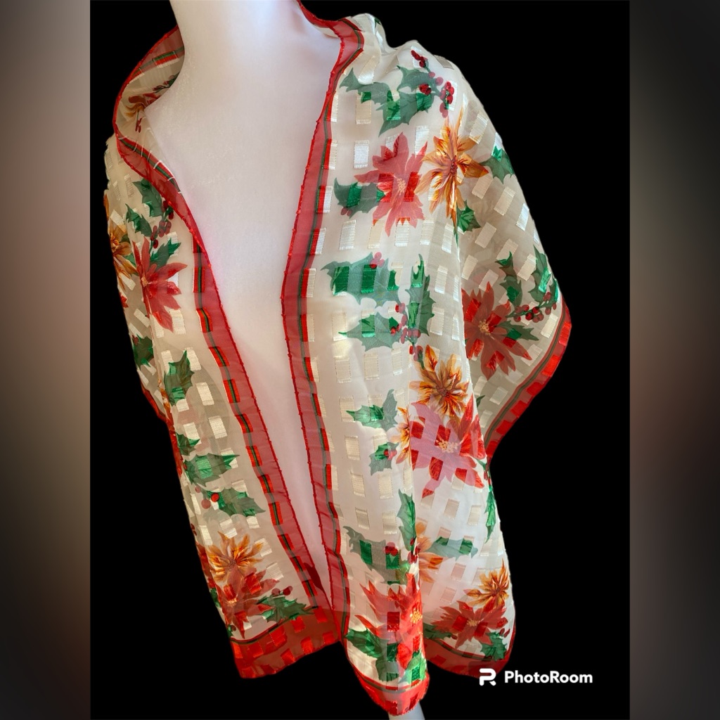 Nwot Vintage Holiday Scarf
